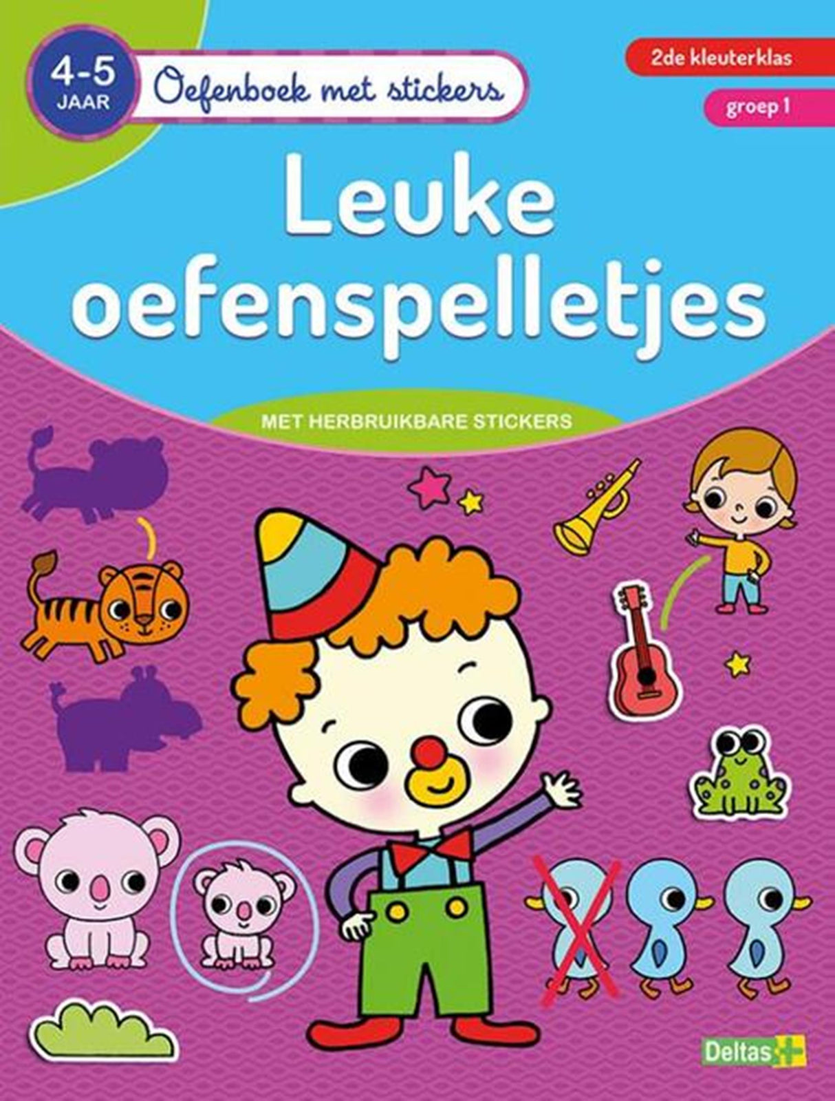 Deltas øvelsesbog med klistermærker - sjove træningsspil (4-5 år)