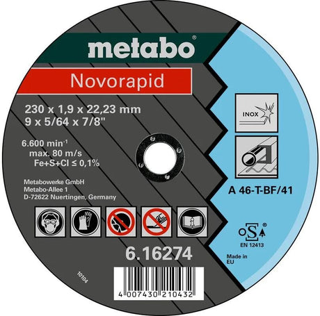 Metabo tilbehør metabo skæreskive novorapid skæreskiver 115x1.0x22 metabo