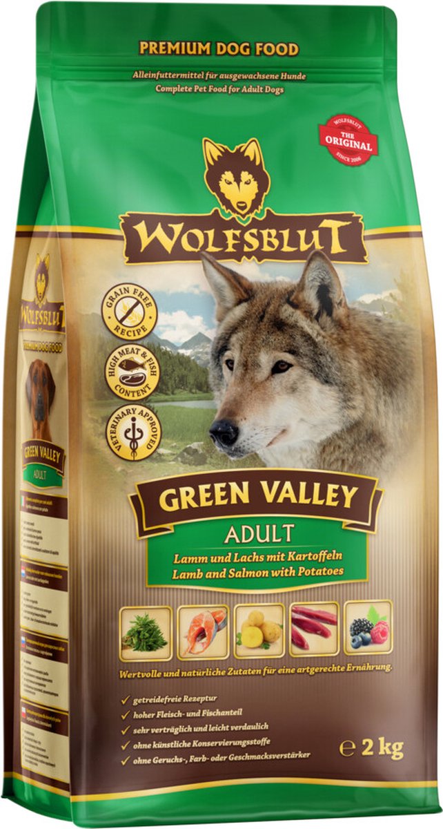 Wolfsblut grøn dal voksen 2 kg