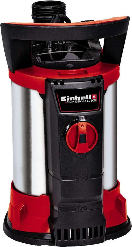 Einhell elektrisk dykpumpe ge-sp 4390 n-a ll eco - 430 w - 9.000 l h - max. hoved: 8 m - max. nedsænkningsdybde: 7 m - sug op til: 1 mm - eco-power teknologi - aqua-sensor teknologi