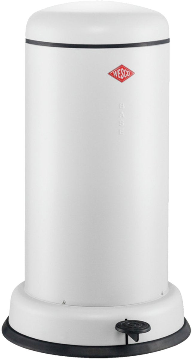 Wesco baseboy affaldsbeholder med soft close | 20 liter | metal - mat hvid | pedalspand