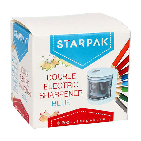 Dobbelt elektrisk blyantspidser, hvid