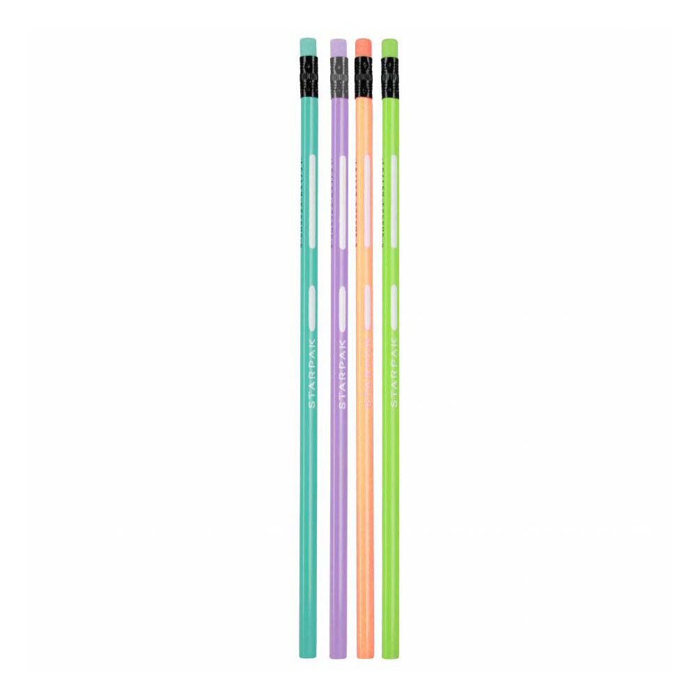 Hb trekantet blyant med viskelæderpastel, 4 stk.