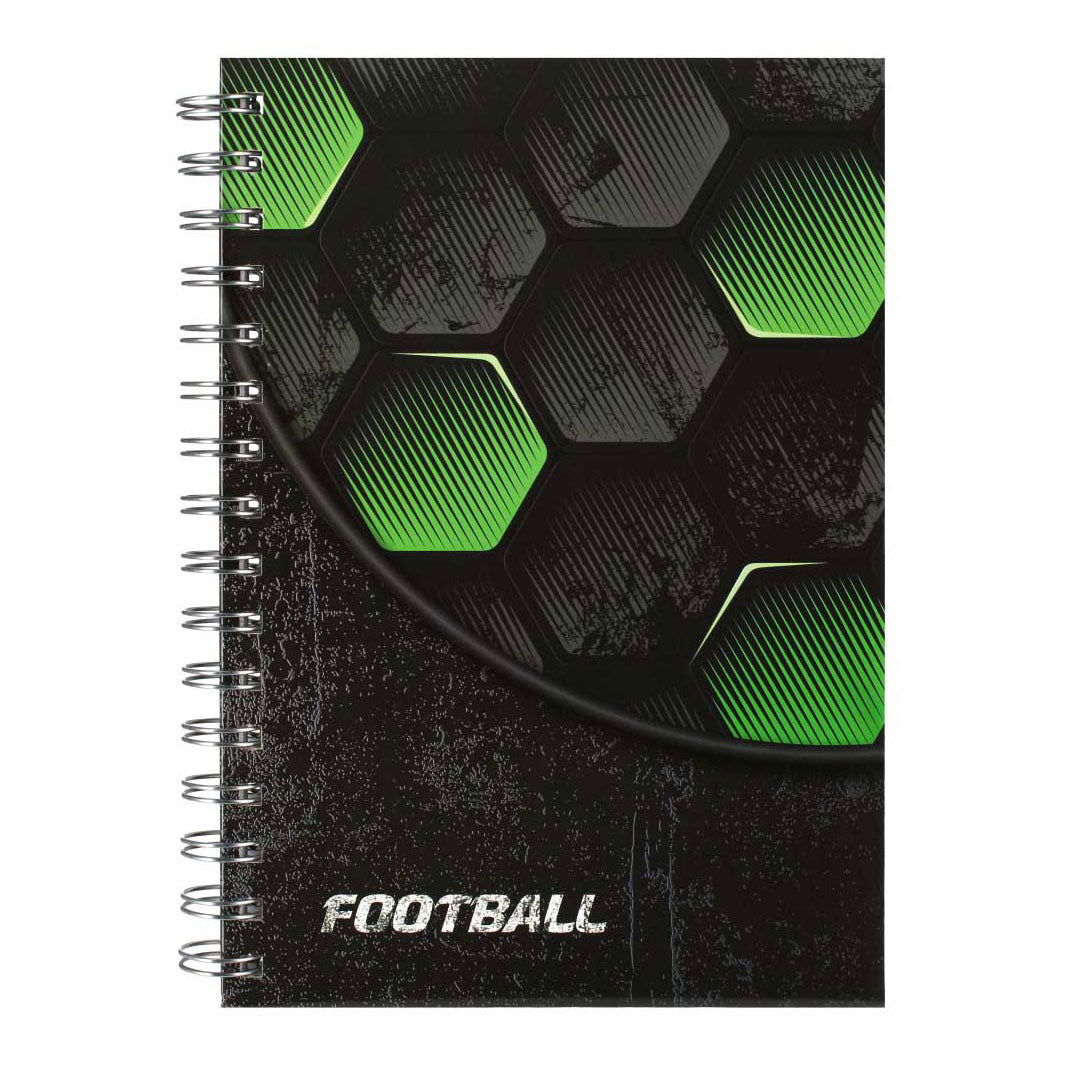 Spiral notesbog fodbold, a5