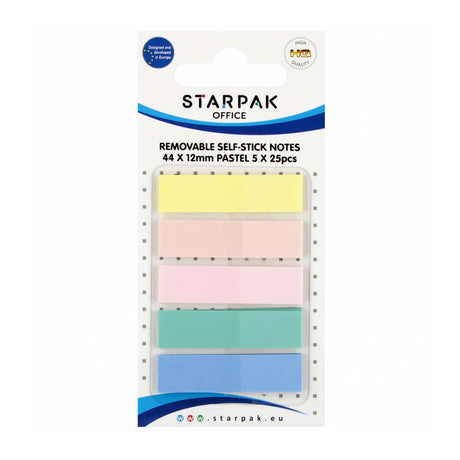 Selvklæbende noter 44x12mm, 5 pastelfarver
