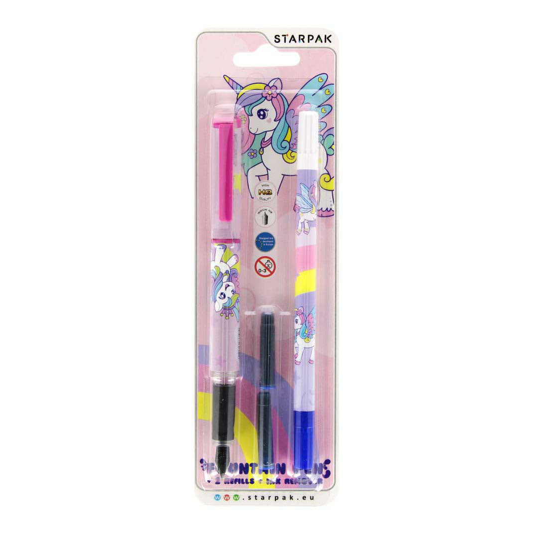 Fyldepen med 2 refills og unicorn blækfjerner