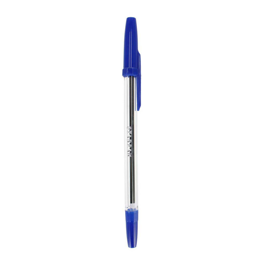 Kuglepen med hætte blå, 50 stk.