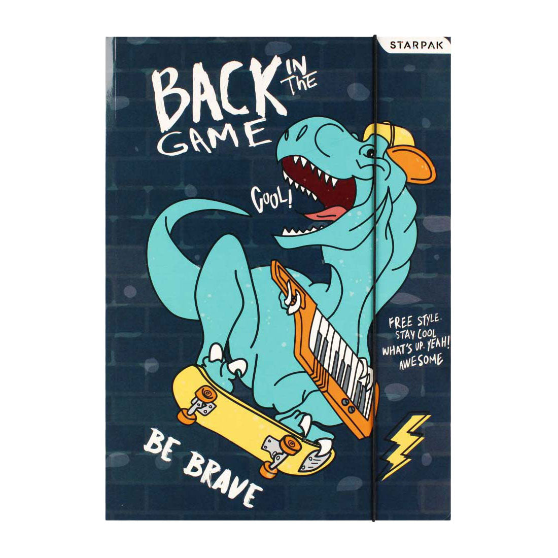 Mappe med elastisk A4 skate dino