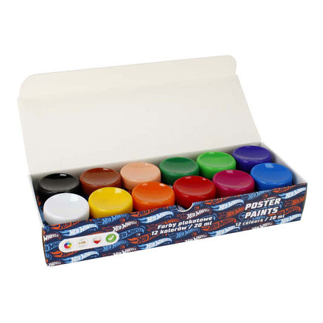 Plakatmaling 12 farver hot wheels, 20ml