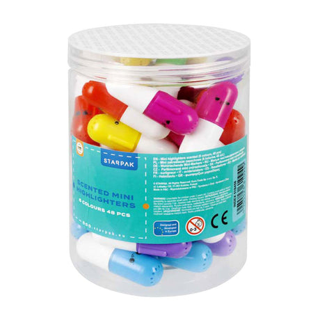 Mini duftende highlighters blanding af farver, 48 stk.