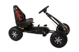 Volare go kart racerbil - drenge - store - pneumatiske dæk - sorte