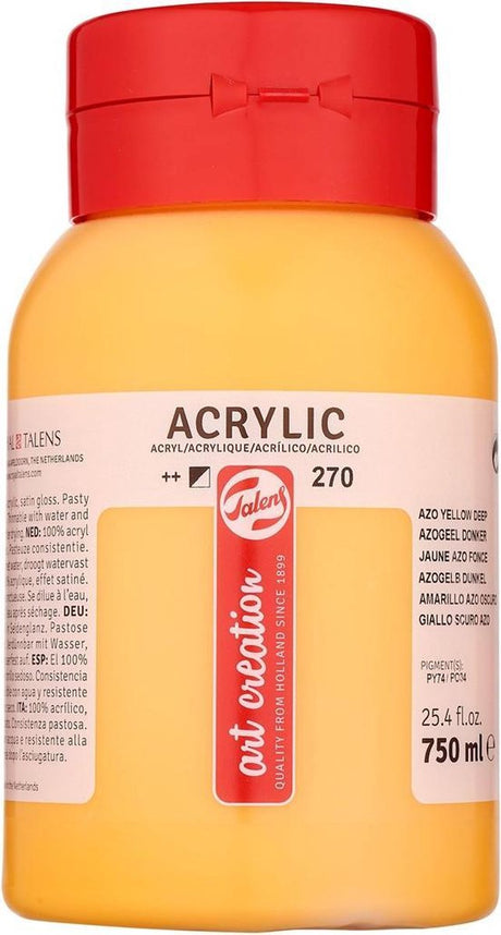 Talens art creation acrylverf pot 750 ml azogeel donker 270