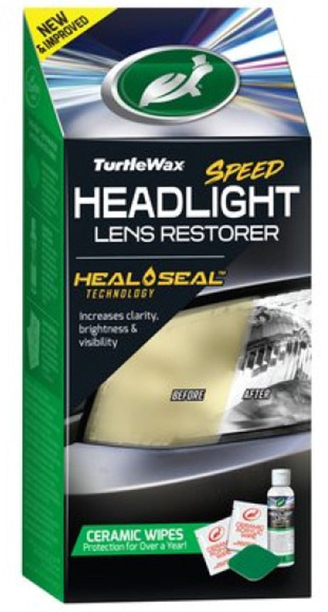 Turtle wax speed forlygtesæt - forlygtereparationssæt - genopretter forlygter og baglygter - virker 35 % hurtigere med bedre resultater - fuld pakke