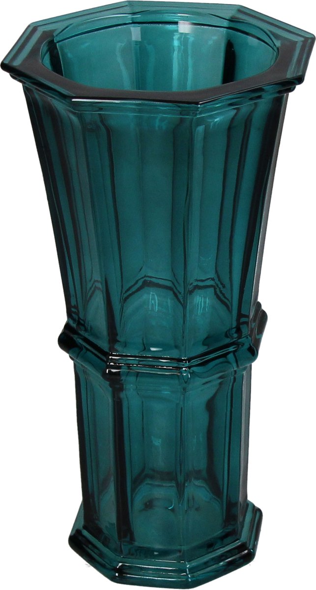 Hd collection vaas glas petrol 12,5x12,5x23cm