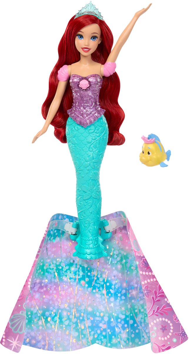 Mattel disney prinsesse transformerer ariel - modedukke