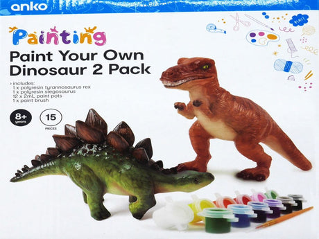 Playgo 2 dinosaurer til at male tyrannosaurus rex og stegosaurus