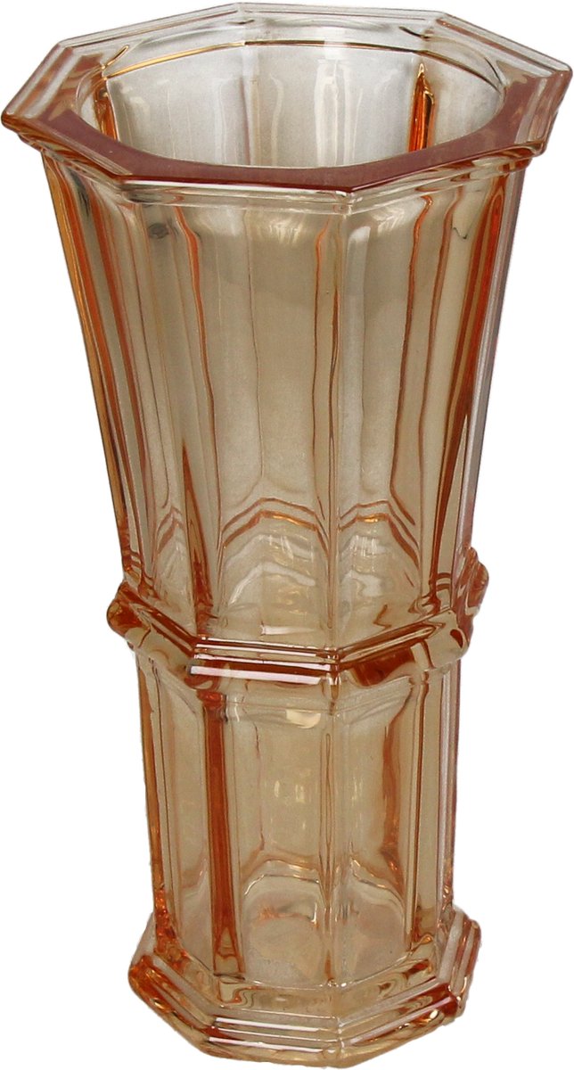 Hd collection vaas glas oranje 12,5x12,5x23cm