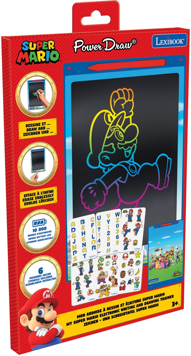 Lexibook super mario 11'' e-ink magisk fane med skabeloner