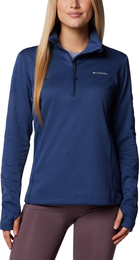 Columbia w park view™ grid fleece 1 2 lynlås udendørs sweater til kvinder - collegiate navy - str.