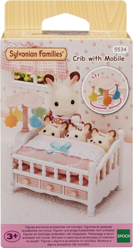 Sylvanian familieseng til trillinger med mobil 5534 dukkehusinventar