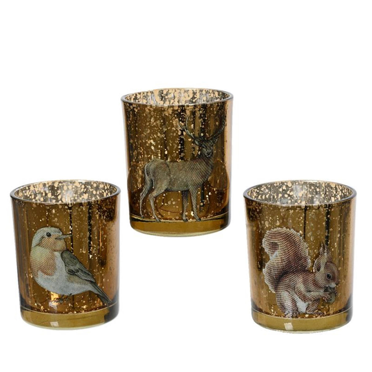 Decoris fyrfadsstage glas med dyr guld