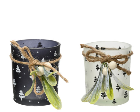 Decoris fyrfadsstage misteltenglas med h8,3cm
