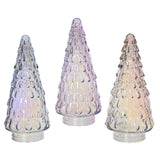 Decoris dekorativt juletræ lavet af glas med iriserende effekt iris sølv iris blush pink iris lilla breeze dia10,8x23,5cm