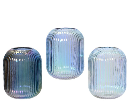 Decoris vase lanterne iriserende h15cm