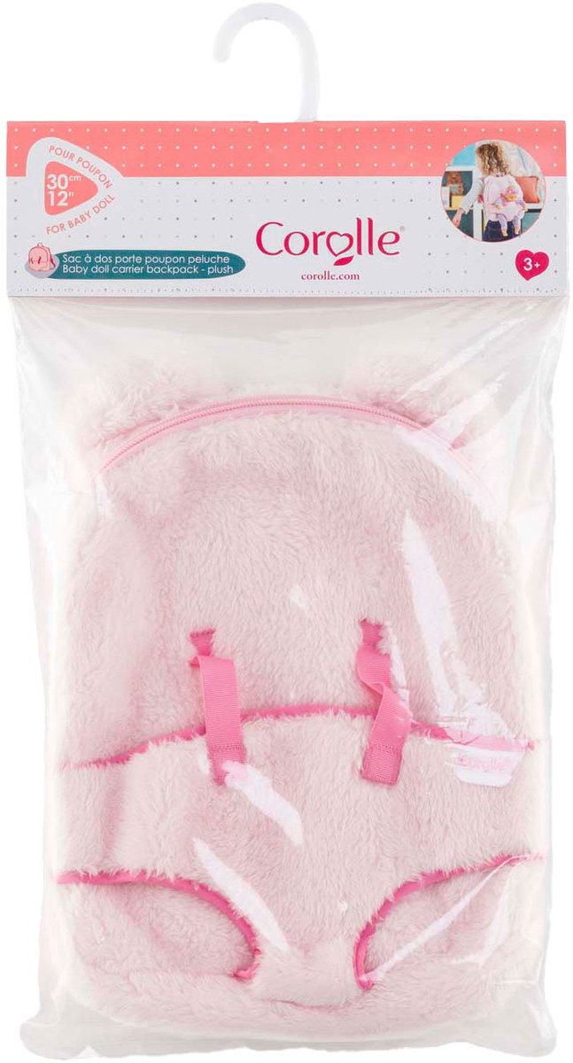 Corolle dukkebærende rygsæk pink plys 30 cm babydukke tilbehør.