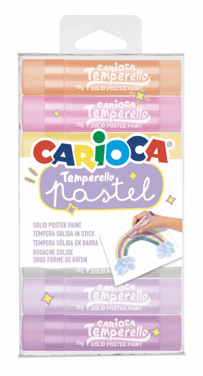 Carioca temperello pastel 8 malerruller i transp.kasse