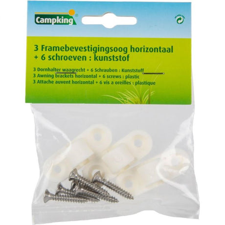 Umefa taske en 3 rammer montering øje hvid plast + 6 skruer vandret