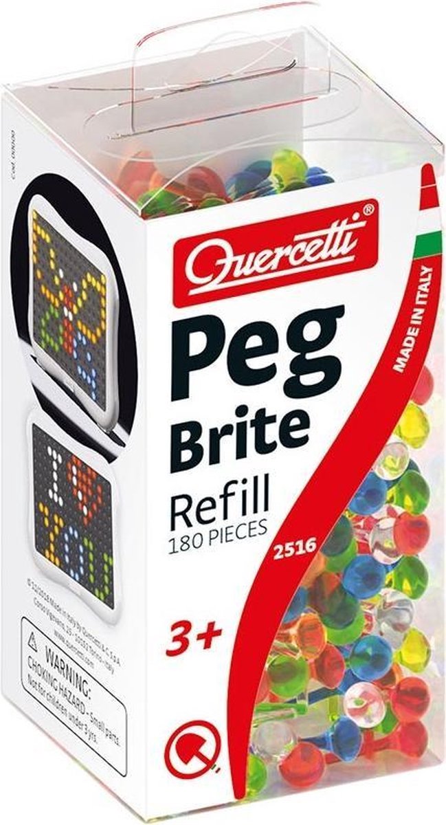 Quercetti Refill Pins med lys, 180dlg.