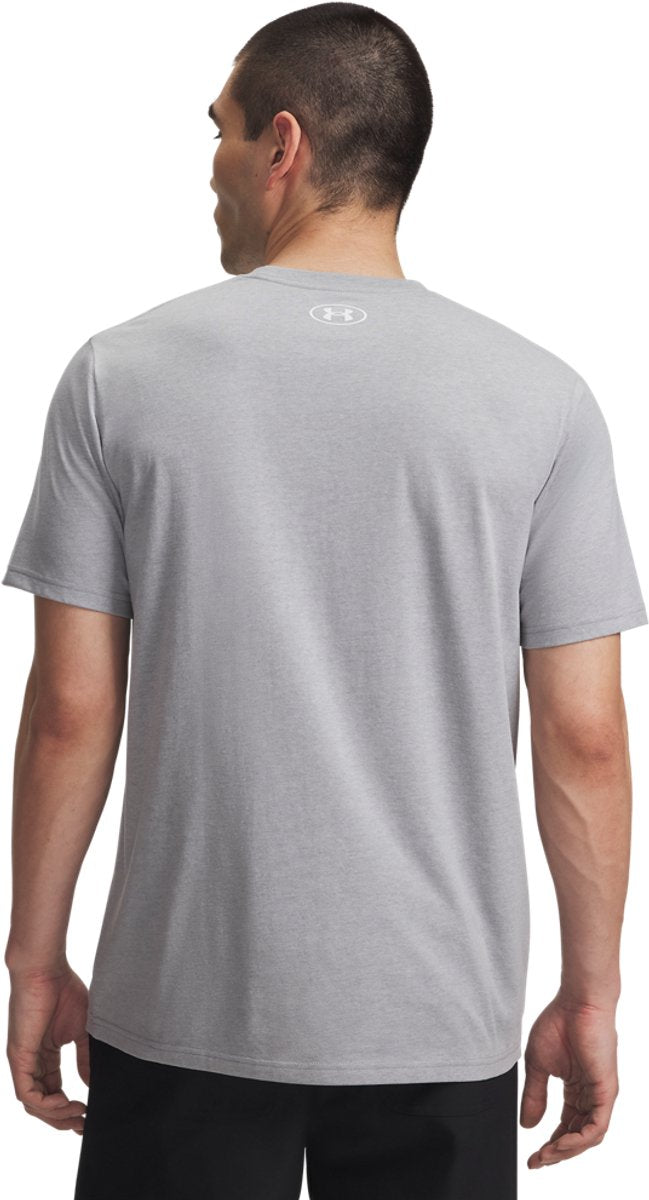 Under Armour UA Sportstyle Logo Update SS-Gry Sportstrøje til mænd - Steel Light Heather - Hvid