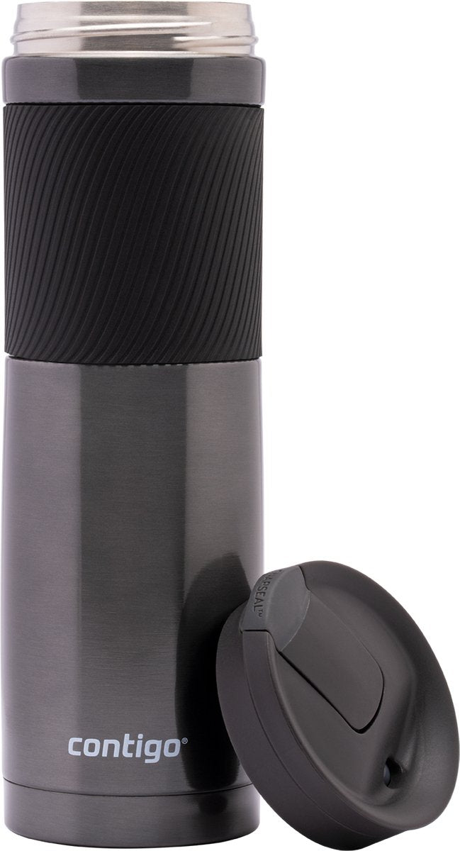 Contigo byron snapseal thermosbeker - gunmetal - roestvrijstalen isoleerbeker, koffiebeker-to-go, lekvrij, houdt tot 7 uur warm, vaatwasserbestendig bpa-vrij deksel, 720 ml