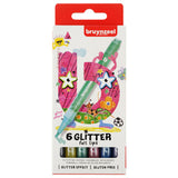 Bruynzeel kids glitter tuschpenne sæt med 6 stk
