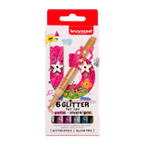 Bruynzeel glitter tuschpenne pastel 6 stk | 3 stk