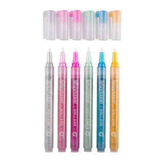 Bruynzeel glitter tuschpenne pastel 6 stk | 3 stk