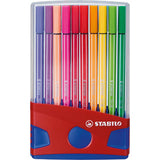 Stabilo pen 68 - tusch - farveparade - sæt med 20 stykker - rød
