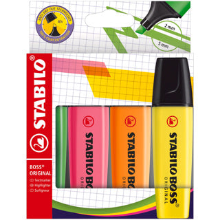 Stabilo boss original - highlighter - sæt med 4 stk