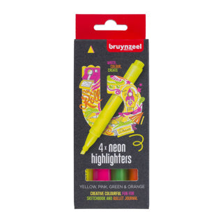 Bruynzeel highlightere neon 4 farver | 3 stk