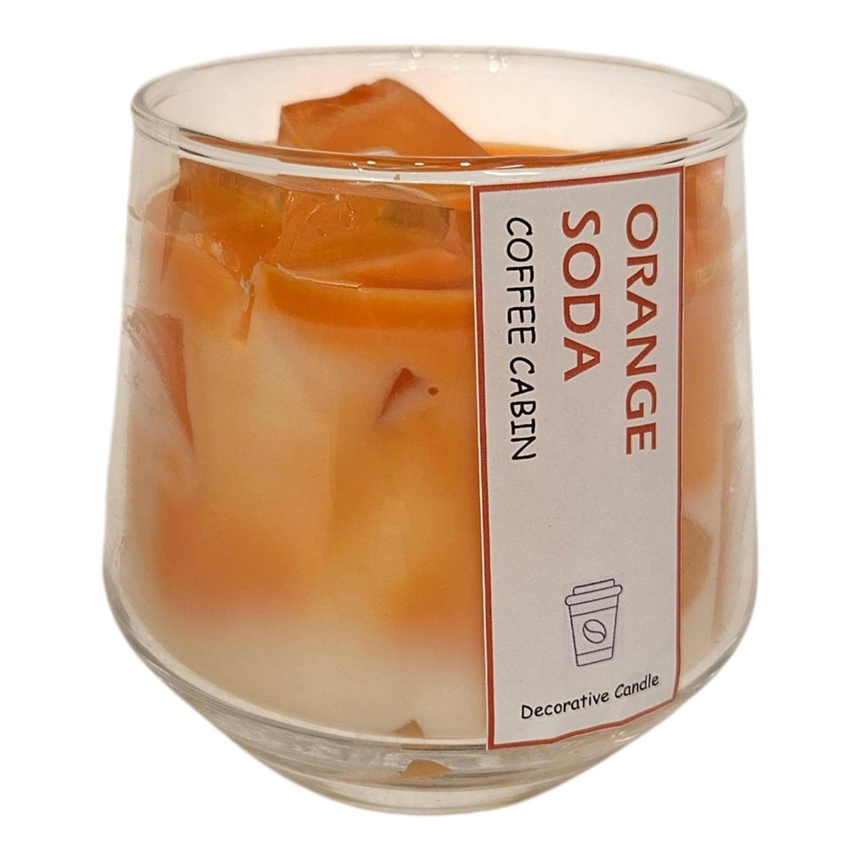 Mansion atmosfære duftlys i glas orange sodavand hvid orange 8,4x11,5cm