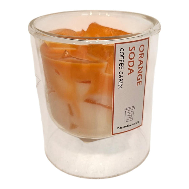 Mansion atmosfære duftlys i glas orange sodavand hvid orange 7,4x8,4cm
