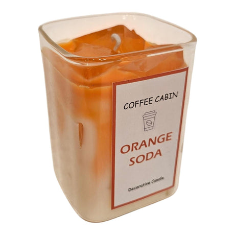 Palæ atmosfære duftlys i glas orange sodavand hvid orange 6x8cm