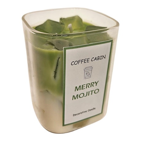 Palæ atmosfære duftlys i glas lystig mojito hvid grøn 6x8cm