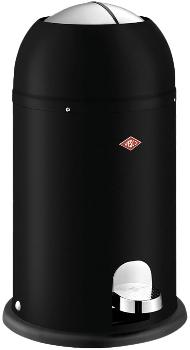 Wesco kickmaster junior affaldsbeholder | pedalspand | 12 liter | metal - mat sort | affaldsspand