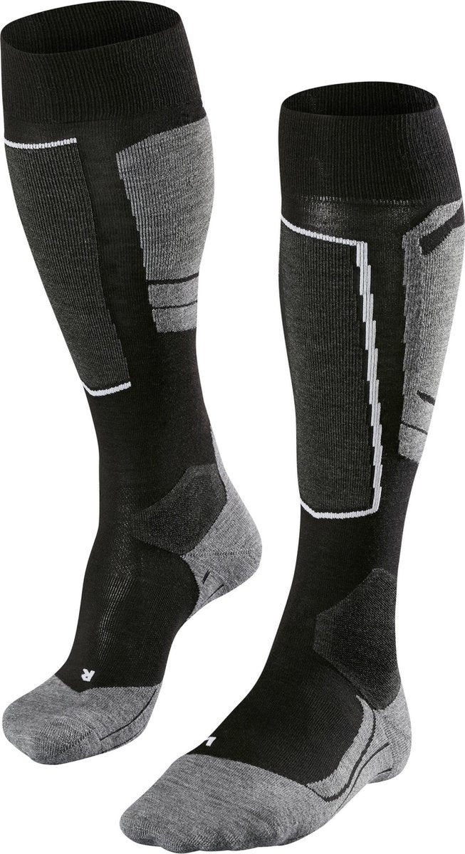 Falke sk4 varm tynd uld funktionsmateriale skistrømper dame sort - str. 41-42