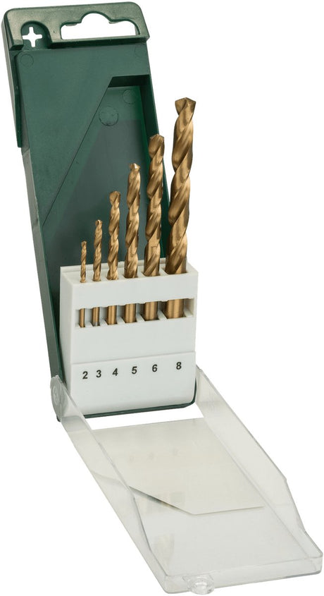 Bosch - 6-delt metalboresæt hss-tin, DIN 338 2.0; 3,0; 4,0; 5,0; 6,0; 8,0 mm