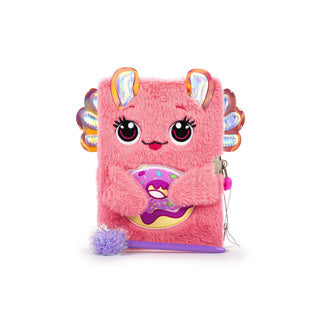 Drømmedukke fluffy dagbog axelot med pomponer