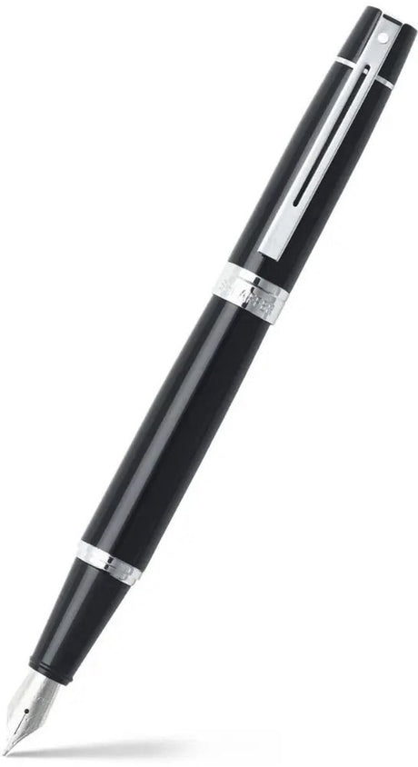Sheaffer fyldepen 300 - e9312 - m - blank sort forkromet - sf-e0931253