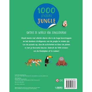 Bog klistermærke bog 1000 klistermærker jungle